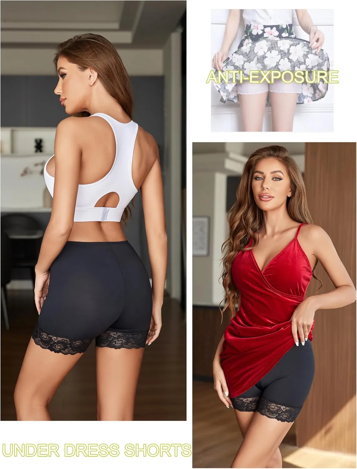 Avidlove Women's Under Shorts for Dresses Seamless Anti Chafe Underwear Smooth Boyshorts Lace Slip Shorts for Women
