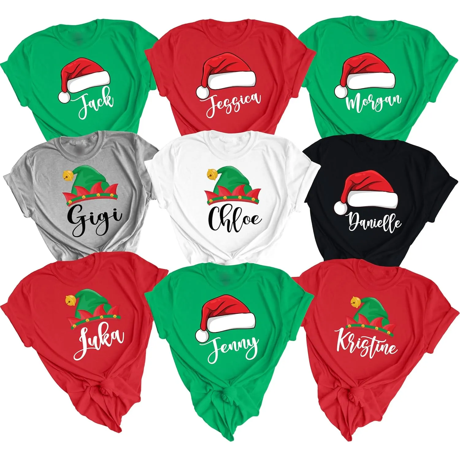 Custom Christmas Family Matching Shirts, Personalized Family Christmas T-Shirts, Holiday T-Shirt, X-Mas Gifts Group Shirts, D244