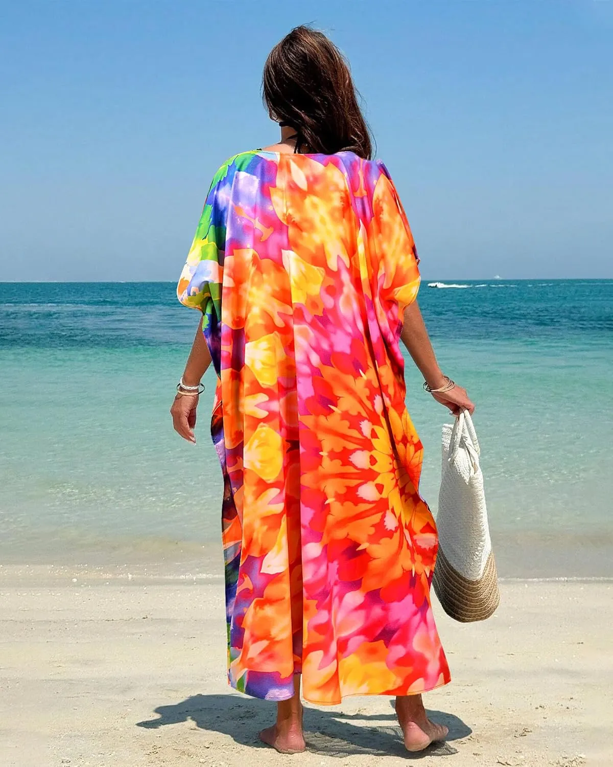 Kaftan Dresses for Women Plus Size Bathing Suit Caftans Swimsuit Cover up Maxi Beach Dress Loungewear
