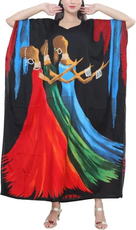KARACHIC BY NF Women Kaftan Dress African Print Maxi Dresses for Casual wear, Lounge, Shopping, Cover Up with Headwrap