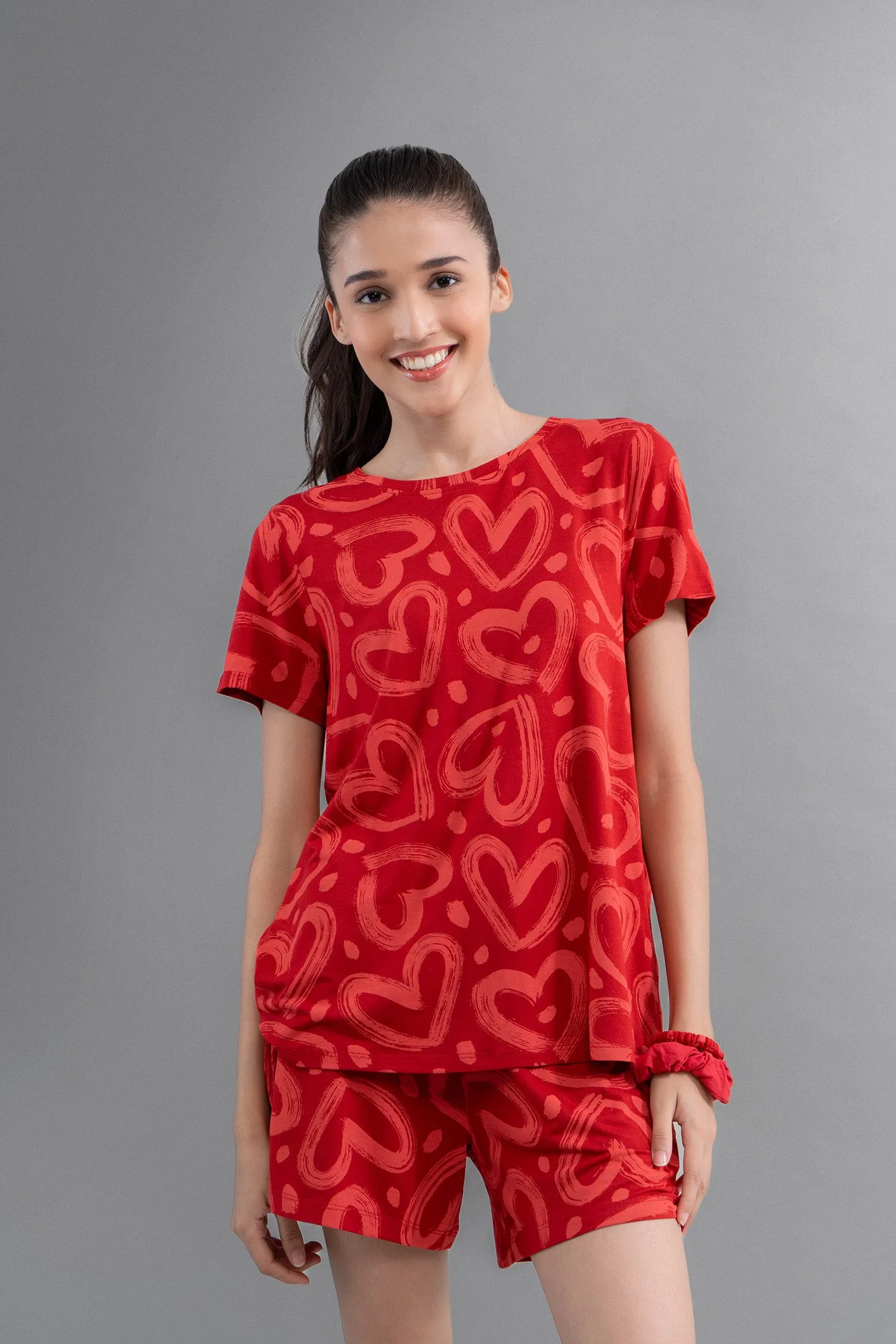 Lovestruck Hearts Red Pajama Set