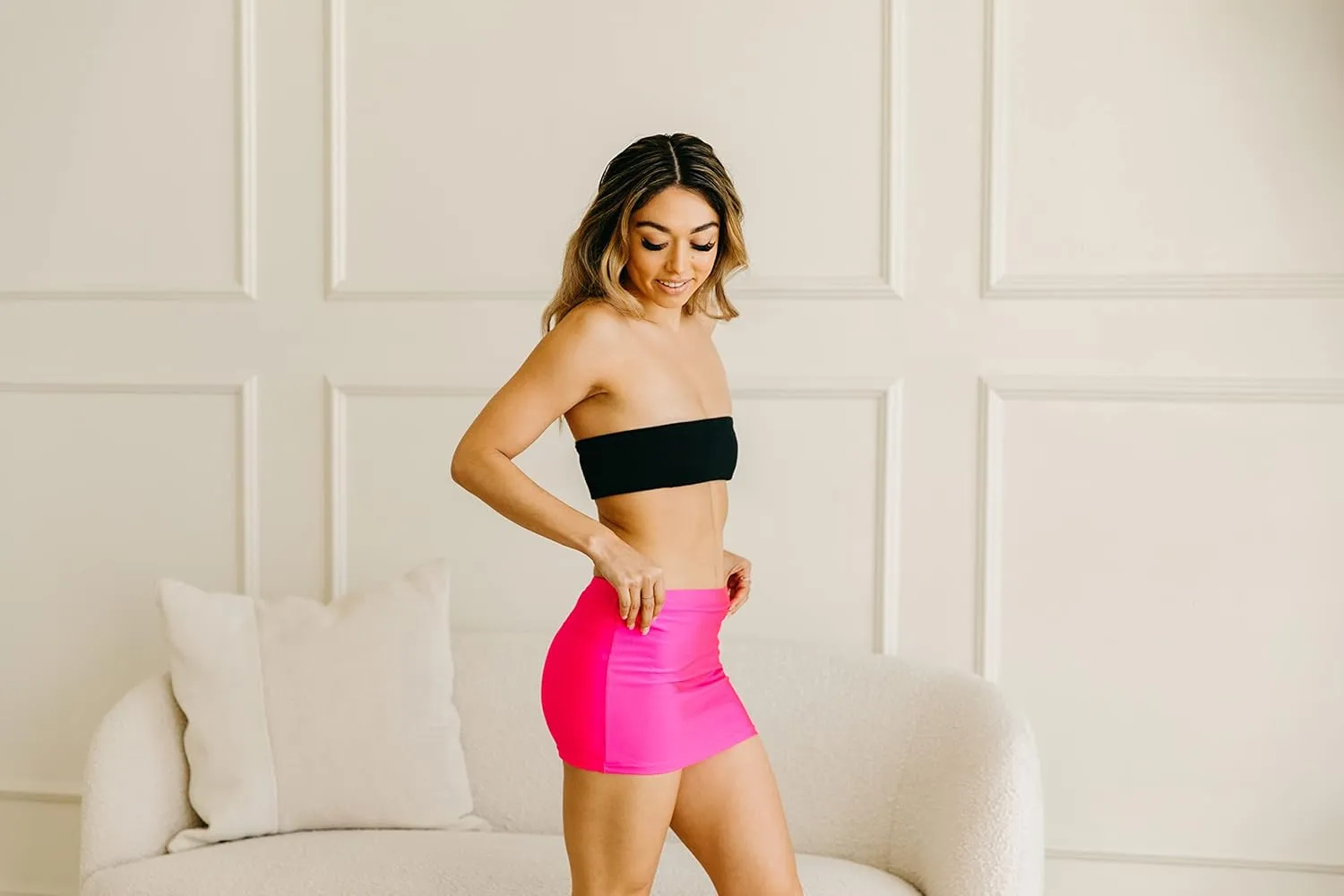 Pin Up Doll Bodycon Mini Skirt for Women Stretchy Tube Skirt with Flattering Fit Mini Low Rise Skirt for Effortless Style
