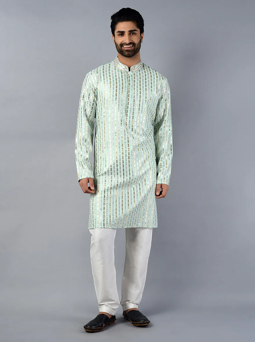 Pista Embroidered Regular Fit Kurta Pajama | TULA