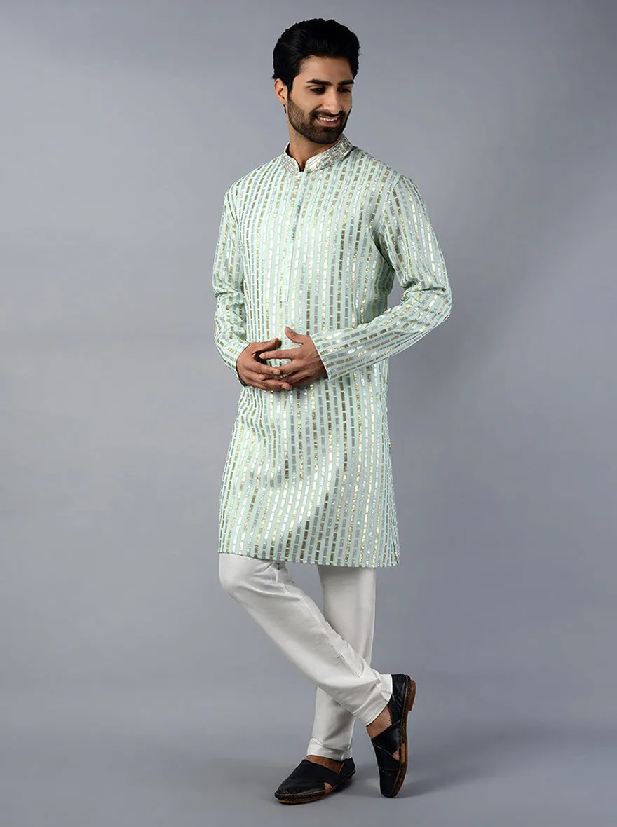 Pista Embroidered Regular Fit Kurta Pajama | TULA