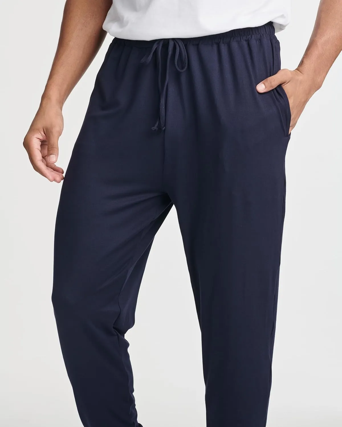 Real Essentials 3 Pack: Men's Soft Lounge Sleep Joggers - Pajama Pants Drawstring & Pockets (Available in Big & Tall)