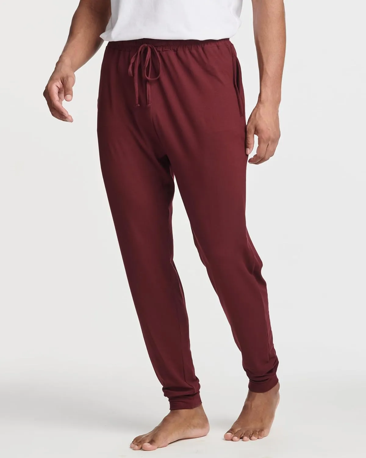 Real Essentials 3 Pack: Men's Soft Lounge Sleep Joggers - Pajama Pants Drawstring & Pockets (Available in Big & Tall)