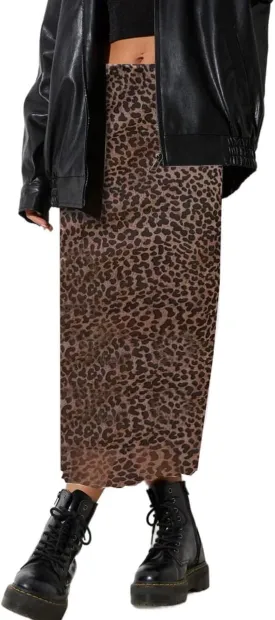SOFIA'S CHOICE Midi Skirts for Women Elastic High Waisted A Line Flowy Floral Skirt