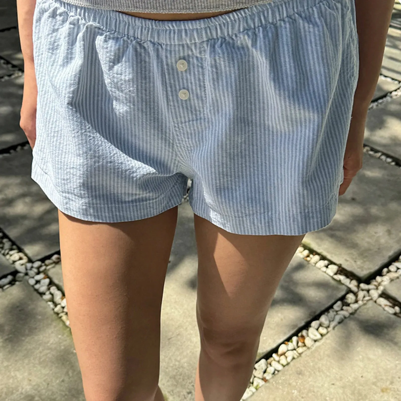 TAVIMART  -  Y2K Kawaii Women Lounge Shorts Cute Boyshorts Panties for Women Floral Printing Front Button Sleepwear Pj Bottoms for Summer