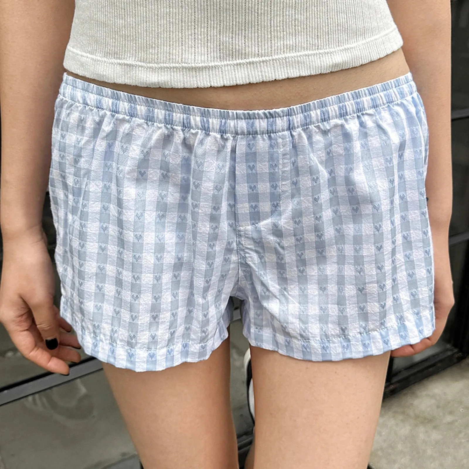 TAVIMART  -  Y2K Kawaii Women Lounge Shorts Cute Boyshorts Panties for Women Floral Printing Front Button Sleepwear Pj Bottoms for Summer