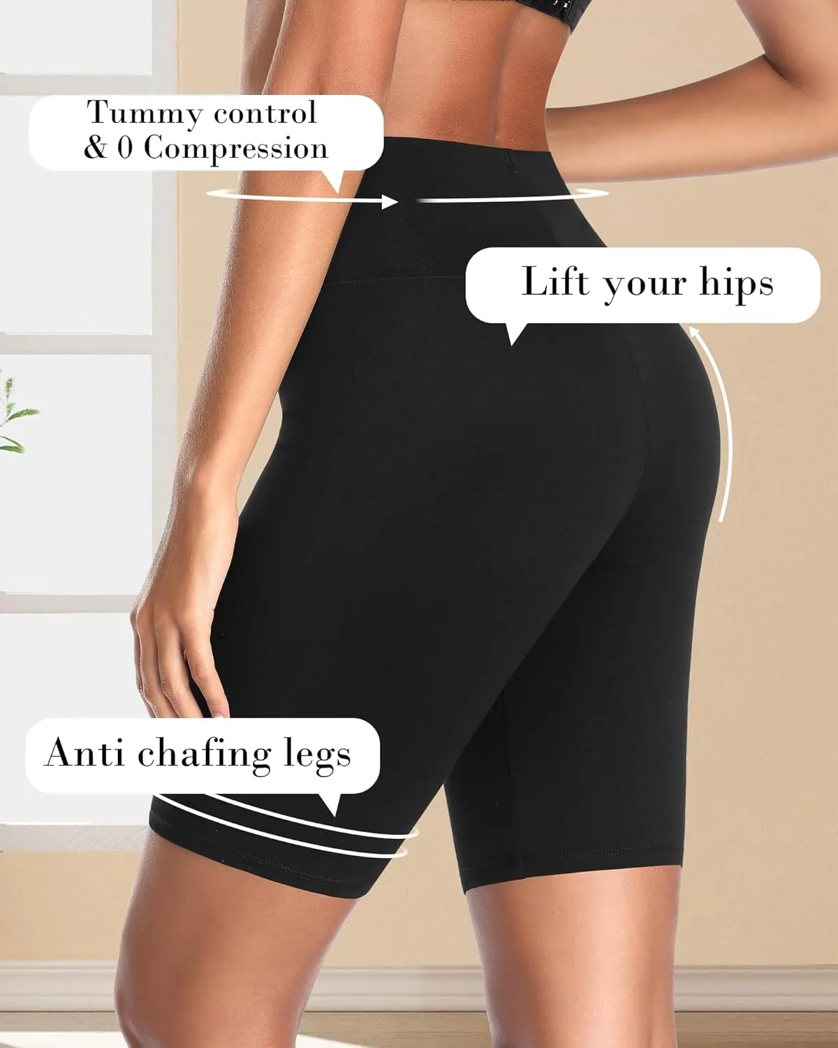 UMMISS Cotton Boy Shorts Underwear for Women High Waisted Biker Shorts Tummy Control Boxer Briefs Pack
