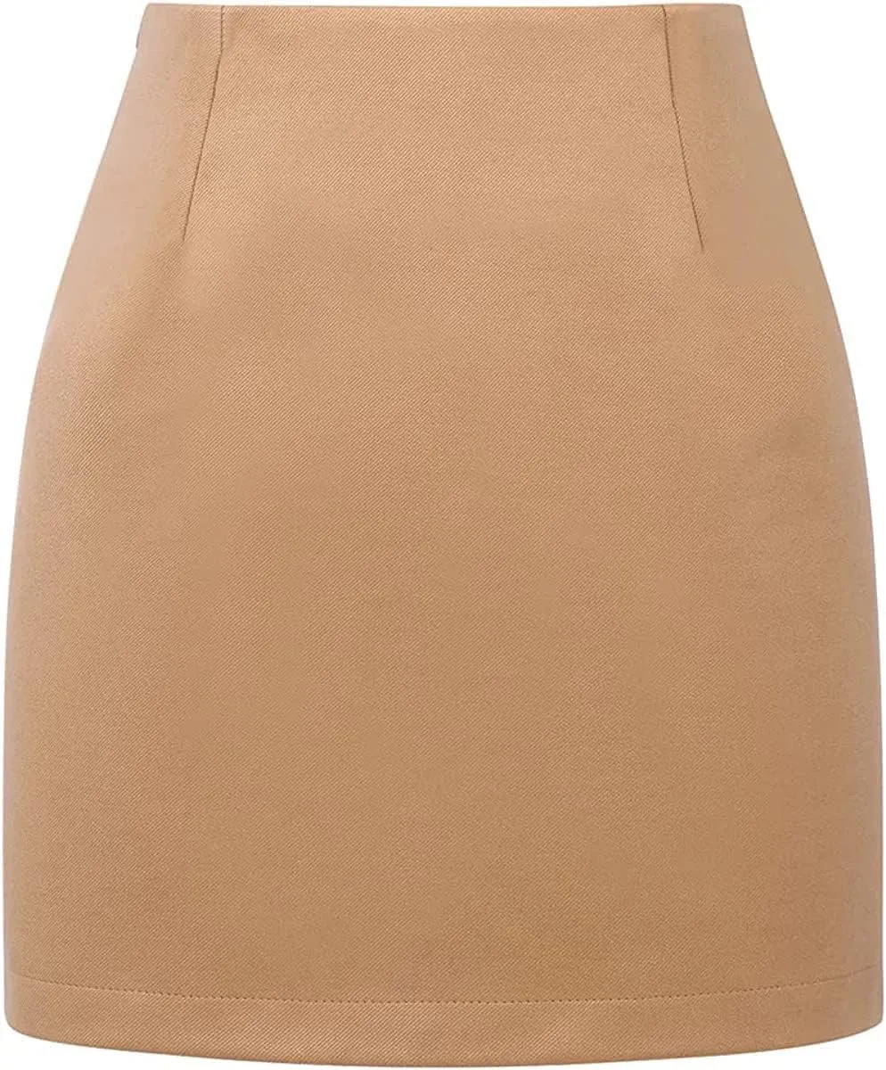 Women Mini Skirt Plaid Wool Skirt Spring High Waist Bodycon Pencil Short Skirts Tartan Skirt