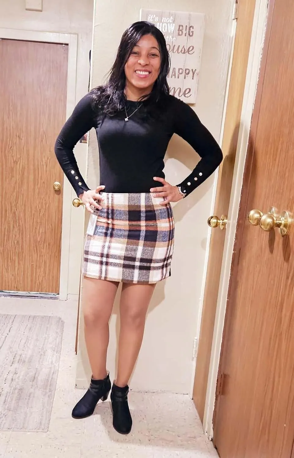 Women Mini Skirt Plaid Wool Skirt Spring High Waist Bodycon Pencil Short Skirts Tartan Skirt