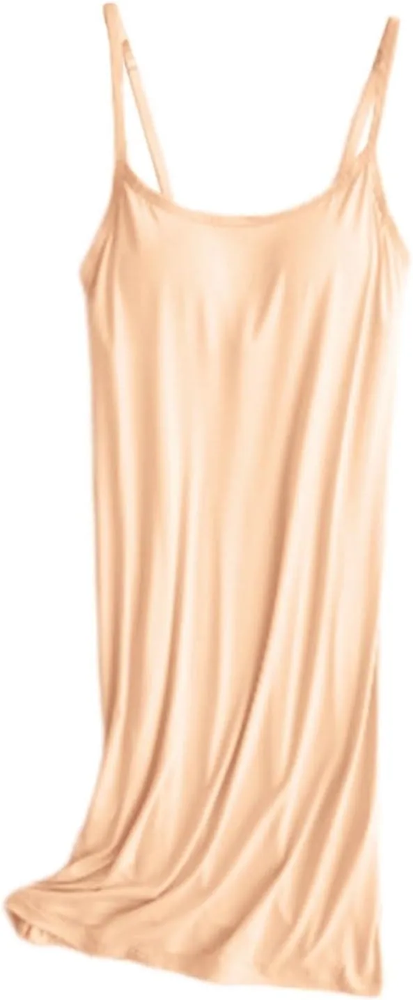 Women's Sleepwear Nightgowns Built in Shelf Bra Casual Nightshirts Sleepdress Sexy Padded Full Slips Under Dresses