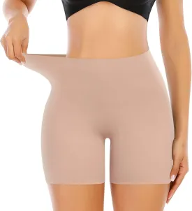 Womens Slip Shorts for Under Dress Seamless Shapewear Boyshorts Tummy Control Panties Shaping Shorts