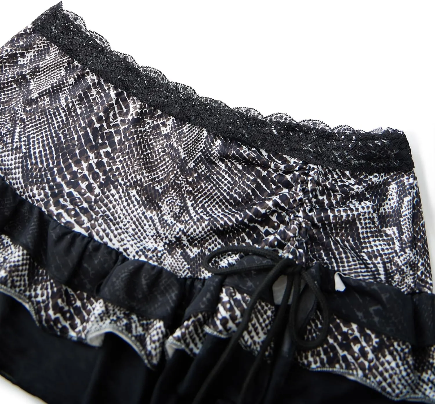 Womens Y2K Lace Mini Skirt Low Rise Pleated Ruffle Half Slip Skirt Mesh Floral Layered Short Mini Skirts Underskirt
